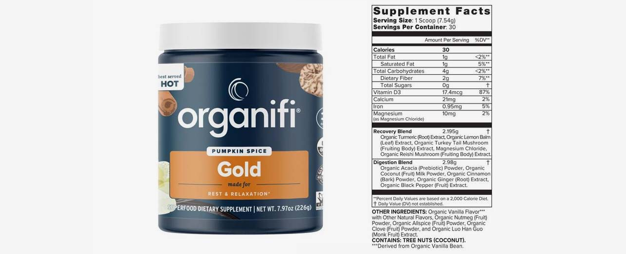 Organifi Gold Supplement Facts